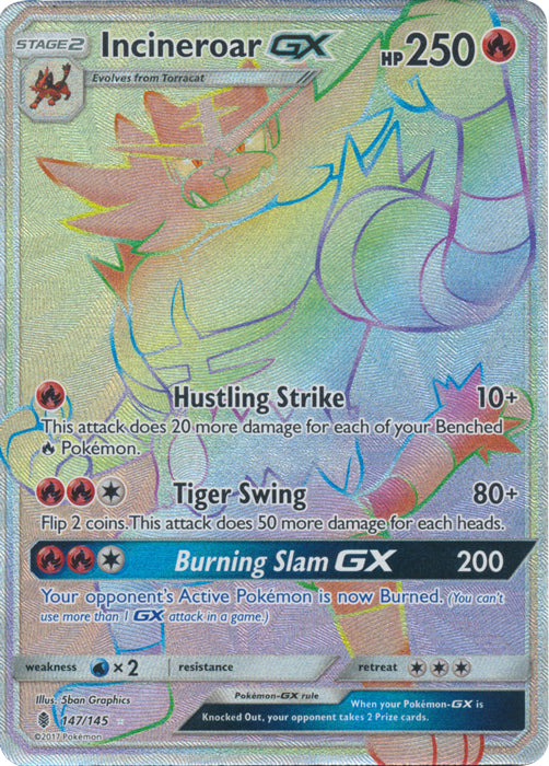 Incineroar GX (Secret) - 147/145 - Secret Rare