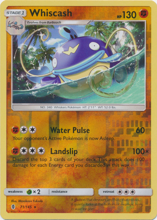 Whiscash - 71/145 - Rare - Reverse Holofoil