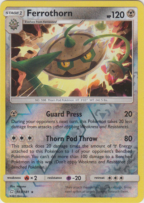 Ferrothorn - 103/181 - Rare - Reverse Holofoil