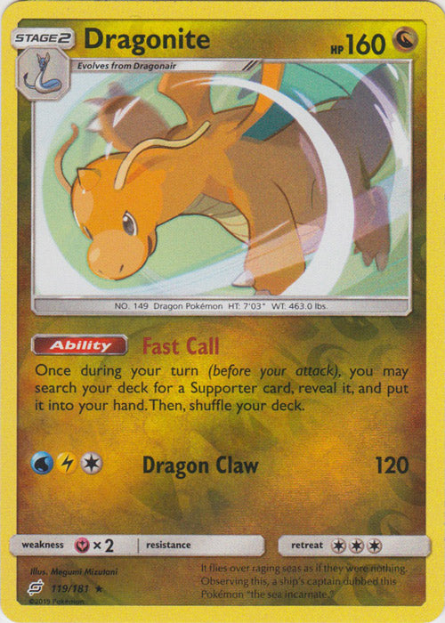 Dragonite - 119/181 - Holo Rare - Reverse Holofoil