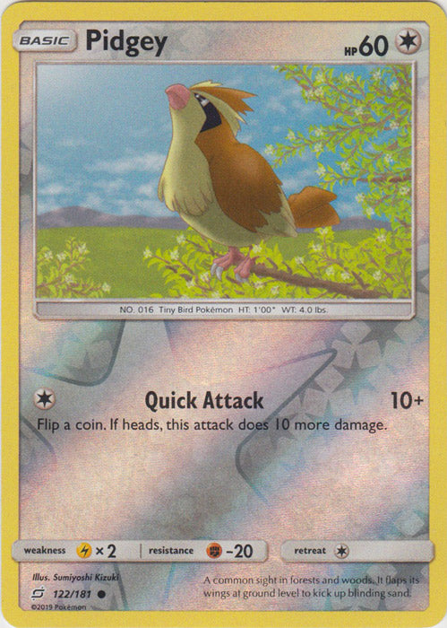 Pidgey - 122/181 - Common - Reverse Holofoil