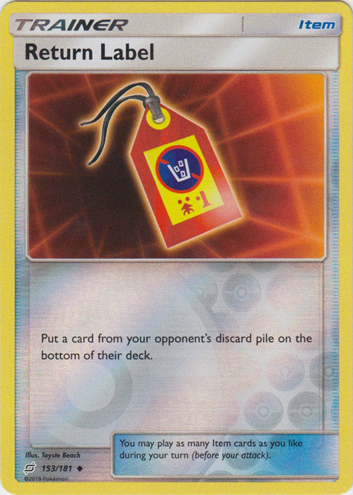 Return Label - 153/181 - Uncommon - Reverse Holofoil
