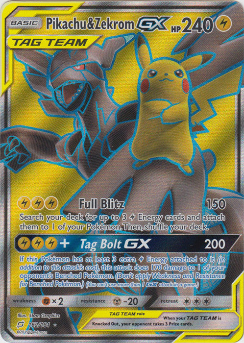 Pikachu & Zekrom GX (Full Art) - 162/181 - Ultra Rare
