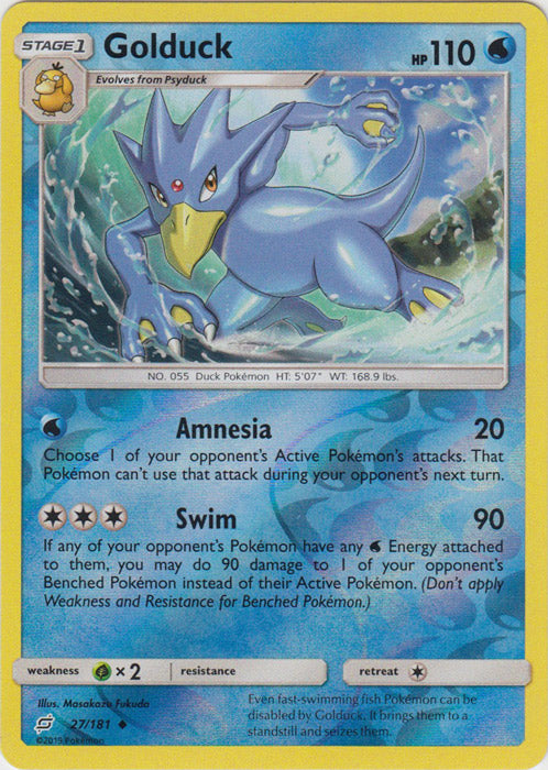 Golduck - 27/181 - Uncommon - Reverse Holofoil