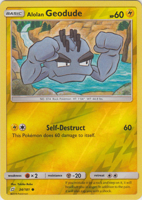 Alolan Geodude - 34/181 - Common - Reverse Holofoil