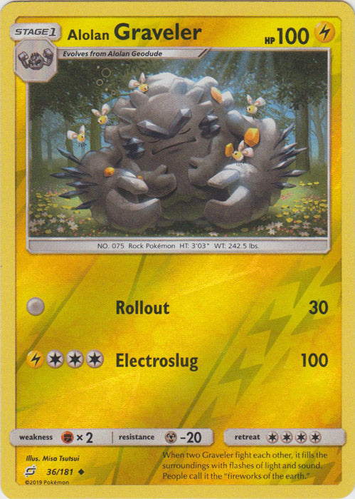 Alolan Graveler - 36/181 - Uncommon - Reverse Holofoil