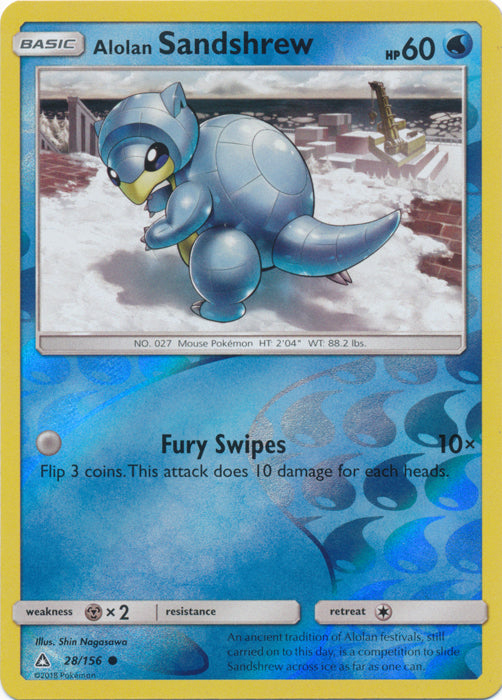 Alolan Sandshrew - 28/156 - Common - Reverse Holofoil