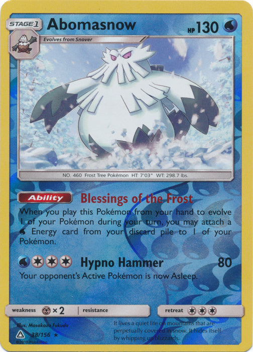 Abomasnow - 38/156 - Rare - Reverse Holofoil