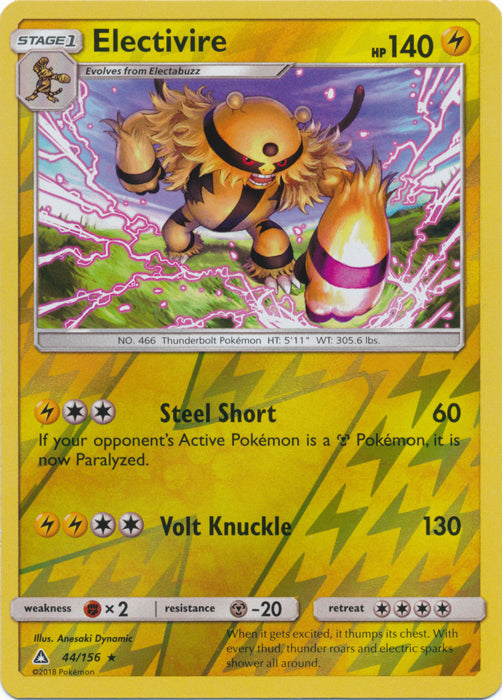 Electivire - 44/156 - Rare - Reverse Holofoil