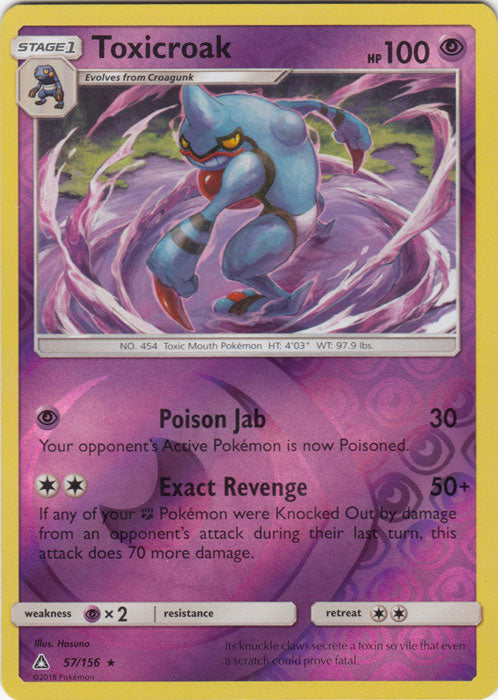 Toxicroak - 57/156 - Rare - Reverse Holofoil