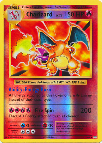 Charizard - 11/108 - Holo Rare - Reverse Holofoil