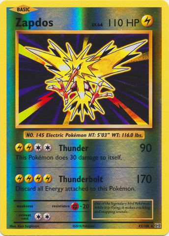 Zapdos - 42/108 - Holo Rare - Reverse Holofoil