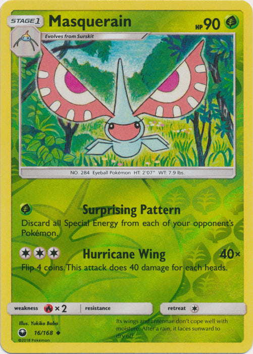 Masquerain - 16/168 - Uncommon - Reverse Holofoil