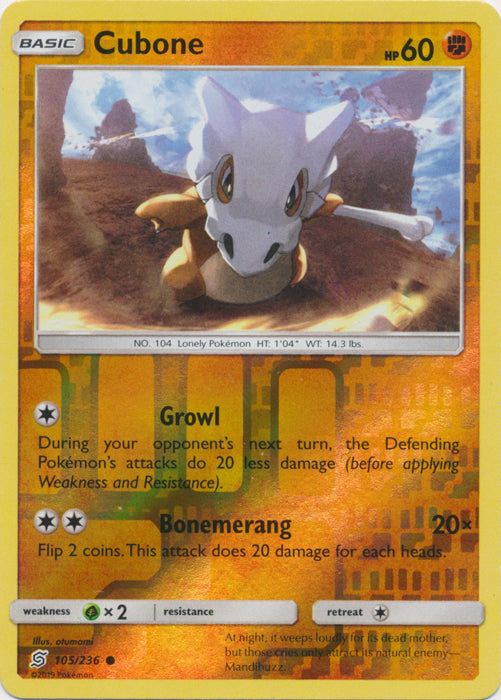 Cubone - 105/236 - Common - Reverse Holofoil