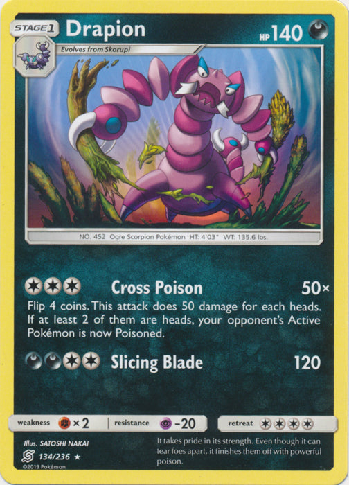 Drapion - 134/236 - Rare - Reverse Holofoil