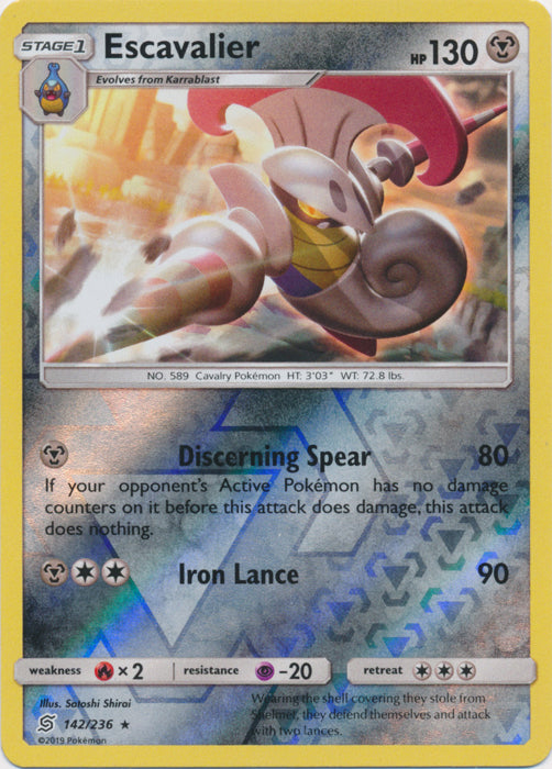 Escavalier - 142/236 - Rare - Reverse Holofoil