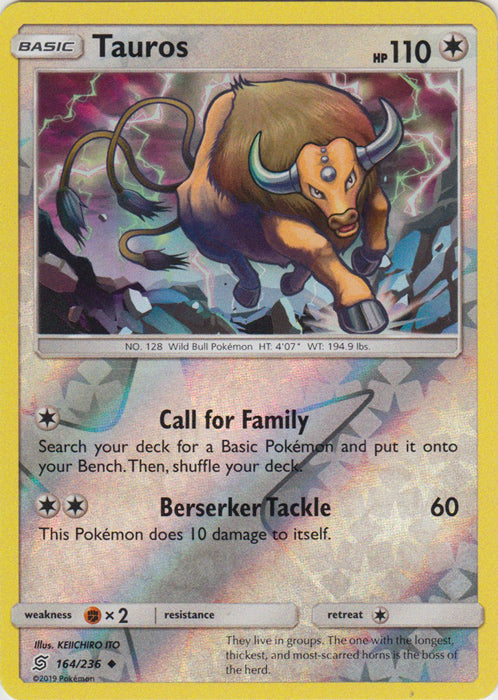 Tauros - 164/236 - Uncommon - Reverse Holofoil