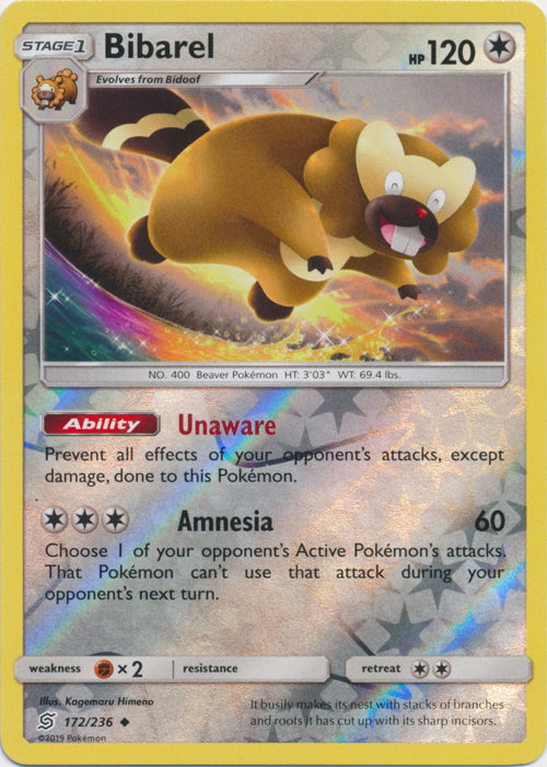 Bibarel - 172/236 - Uncommon - Reverse Holofoil