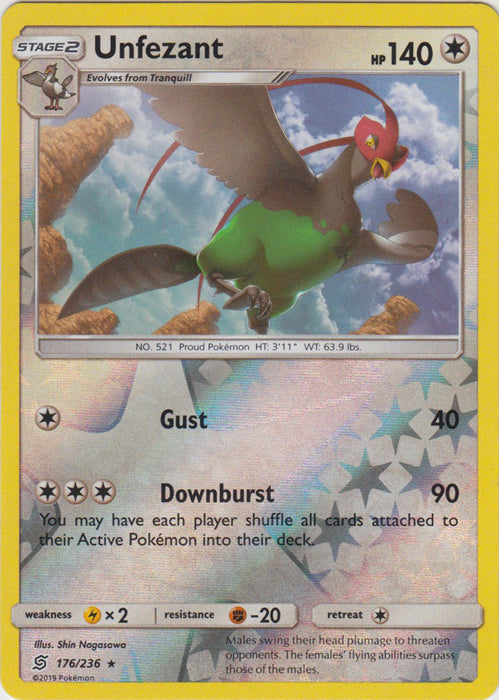 Unfezant - 176/236 - Rare - Reverse Holofoil