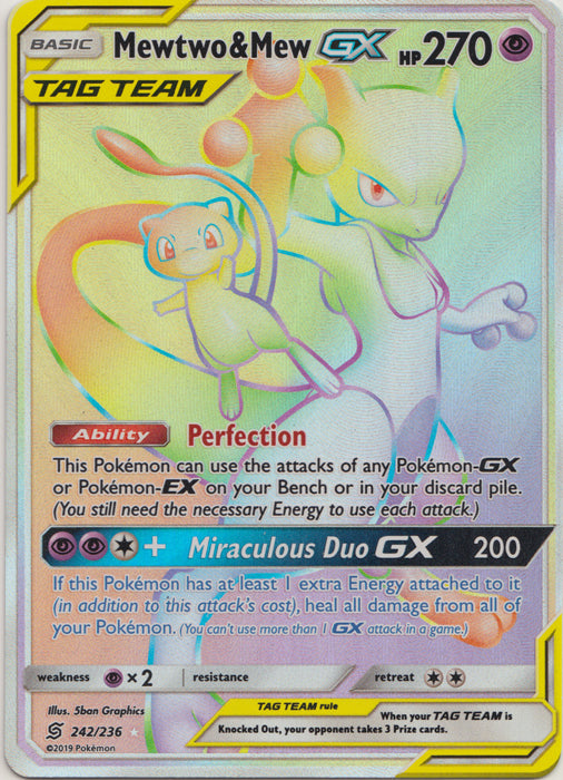 Mewtwo & Mew GX (Secret) - 242/236 - Secret Rare