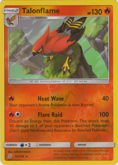 Talonflame - 32/236 - Rare - Reverse Holofoil