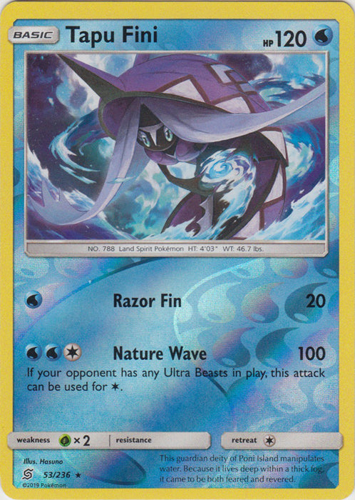 Tapu Fini - 53/236 - Rare - Reverse Holofoil