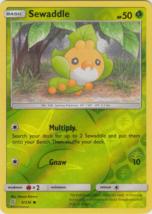Sewaddle - 6/236 - Common - Reverse Holofoil
