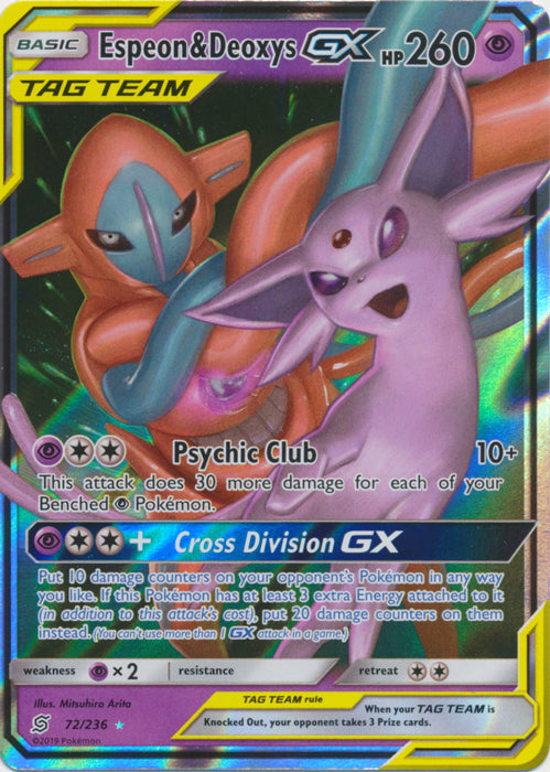 Espeon & Deoxys GX - 72/236 - Ultra Rare