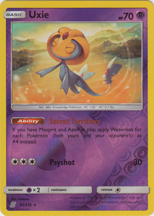 Uxie - 83/236 - Holo Rare - Reverse Holofoil