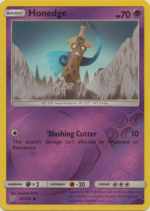 Honedge - 93/236 - Common - Reverse Holofoil