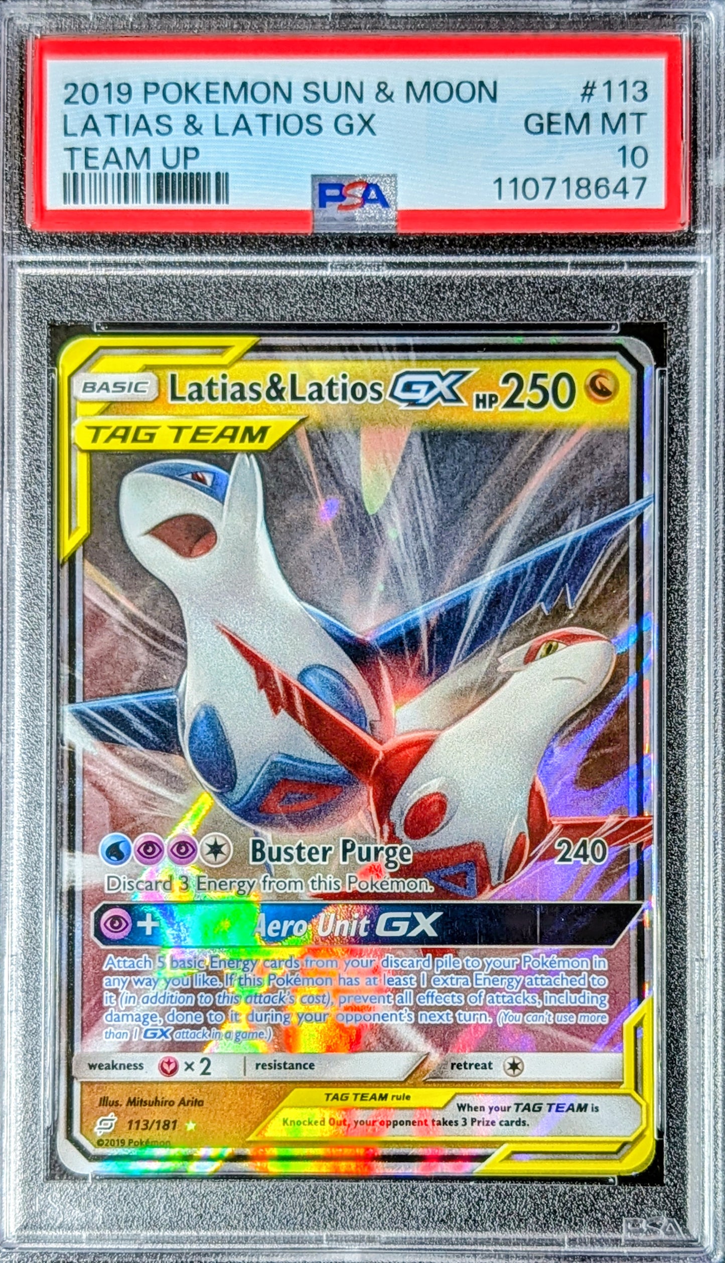 PSA 10 Latias & Latios GX 113/181