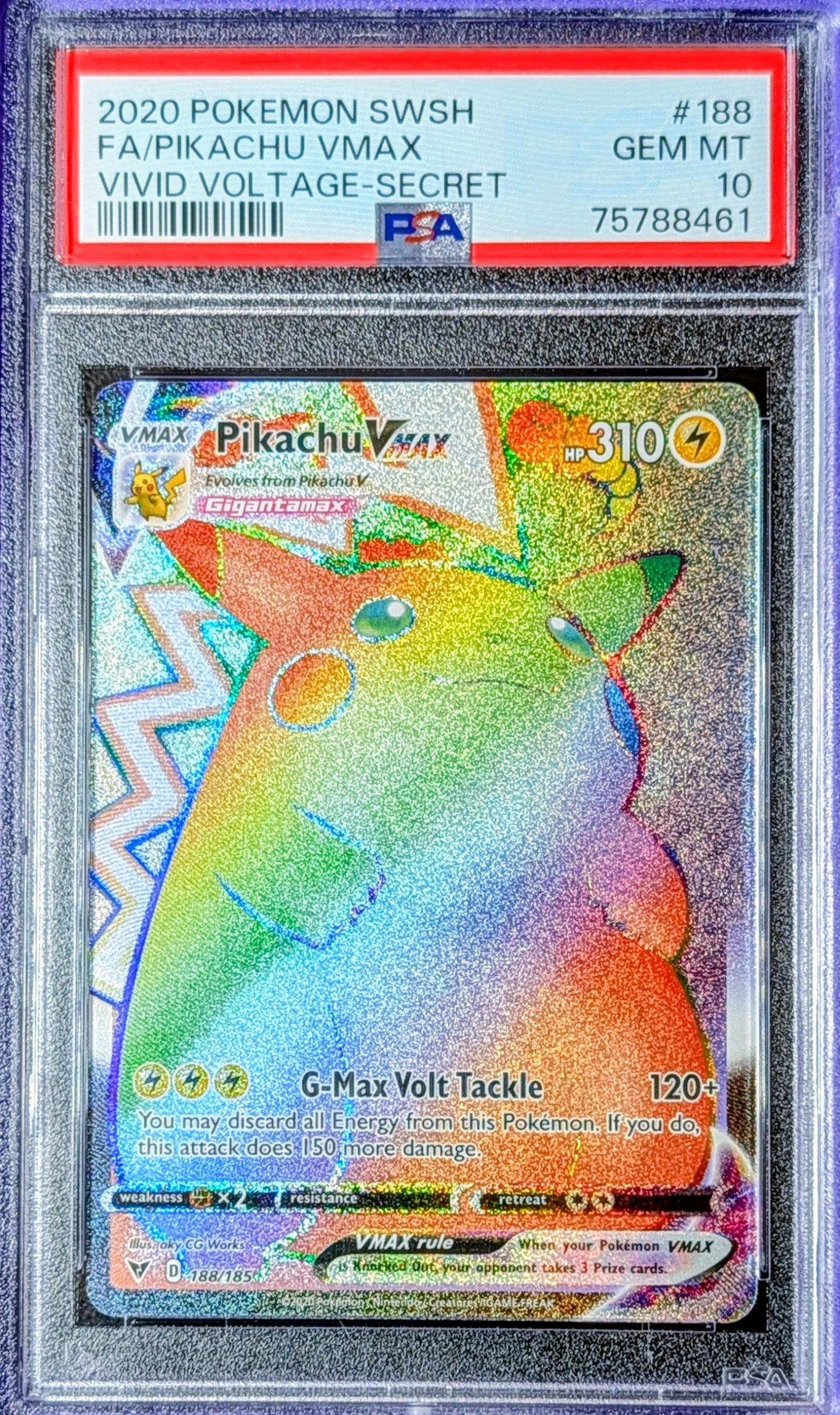 PSA 10 Pikachu VMAX 188/185