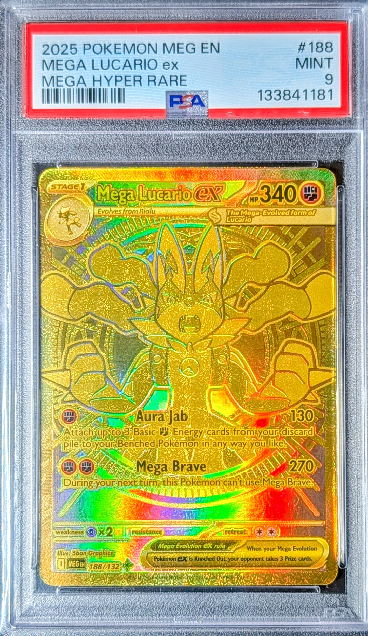 PSA 9 Mega Lucario EX 188/132