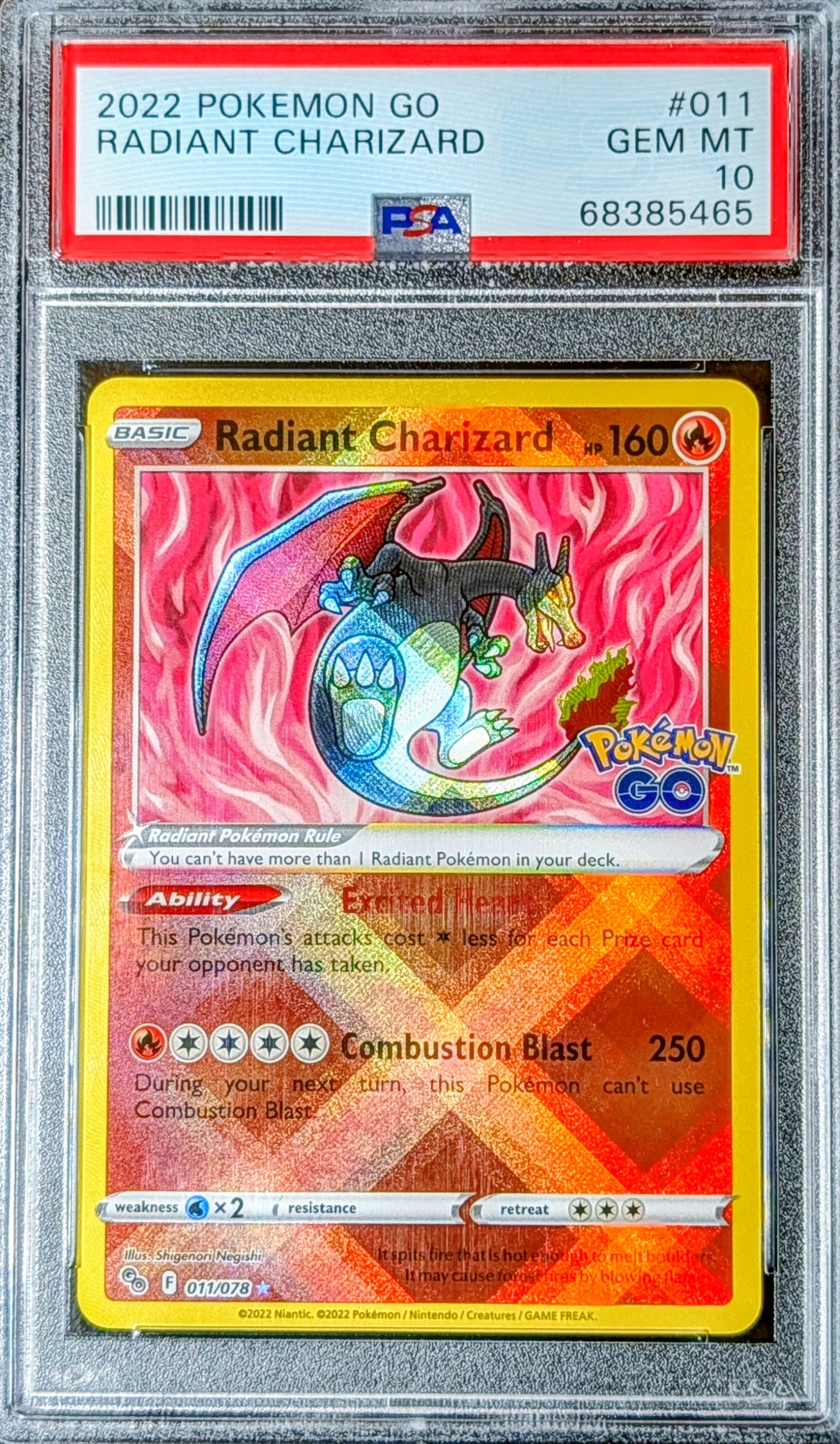 PSA 10 Radiant Charizard 011/078