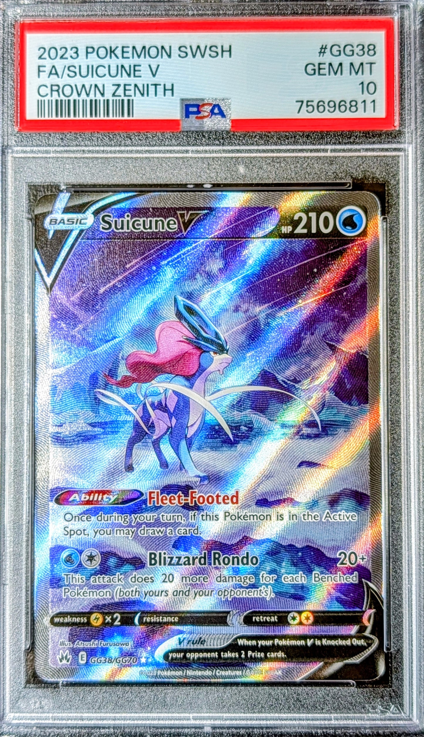PSA 10 Suicune V GG38/GG70