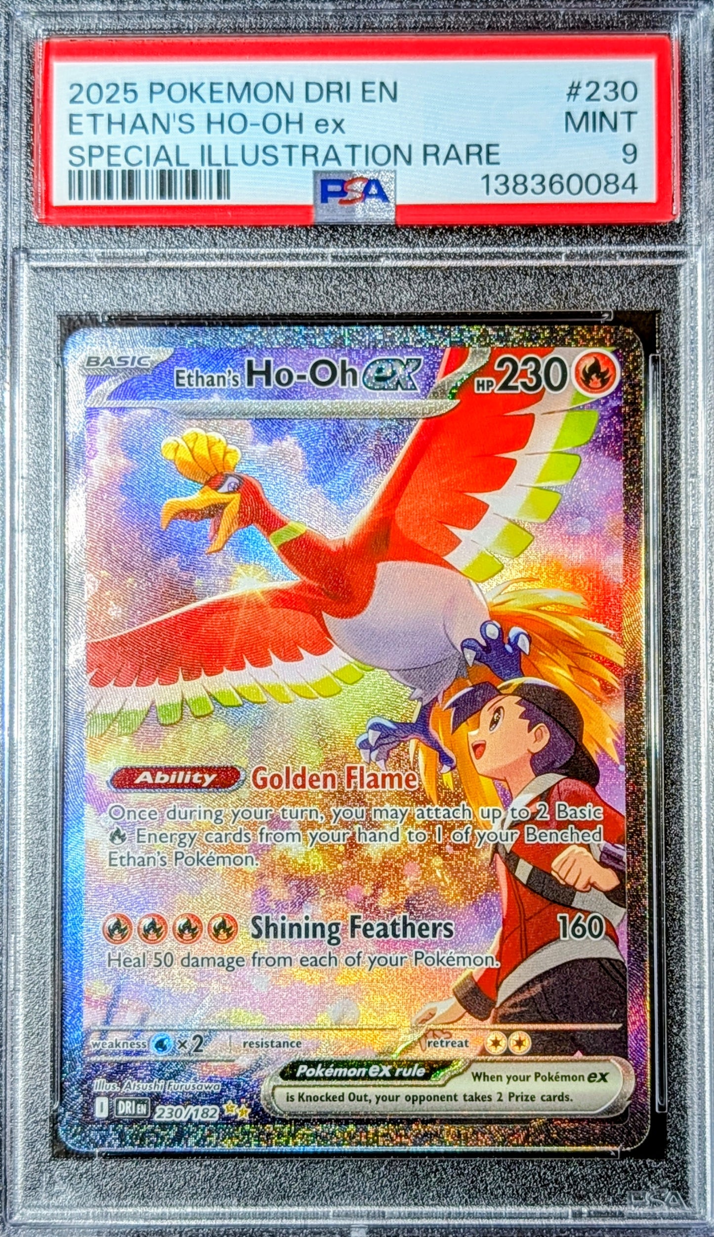 PSA 9 Ethan's Ho-Oh EX 230/182