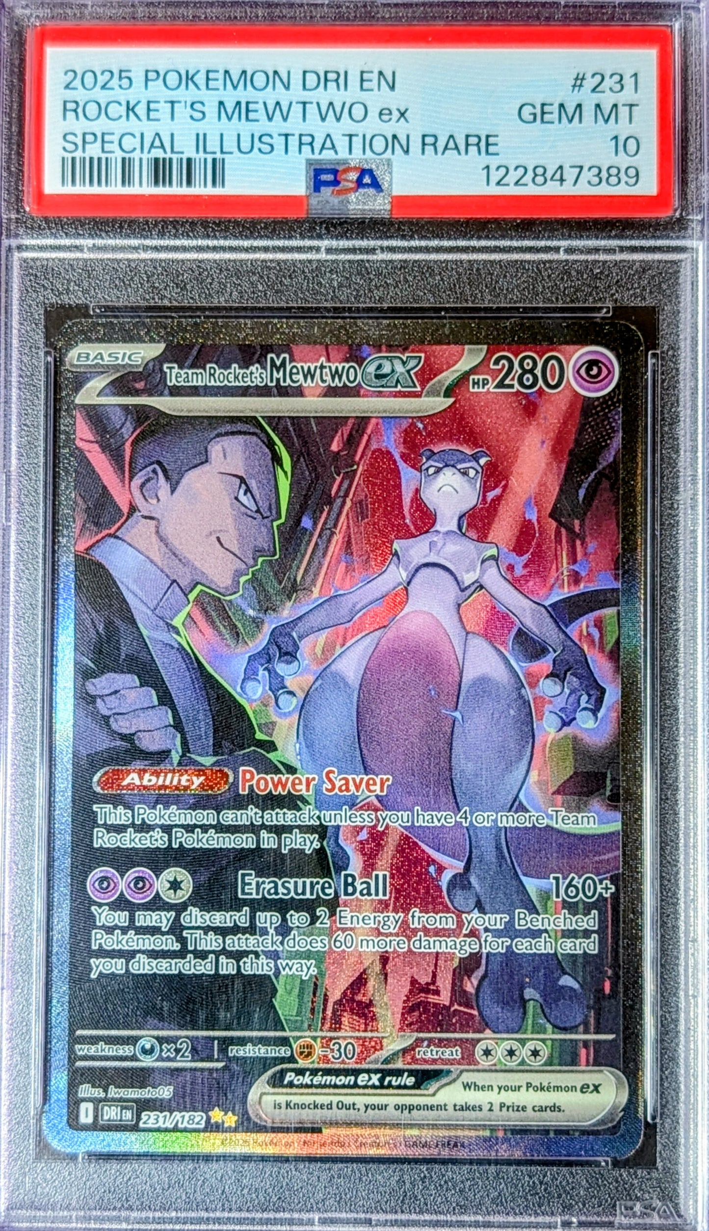 PSA 10 Team Rocket's Mewtwo EX 231/182