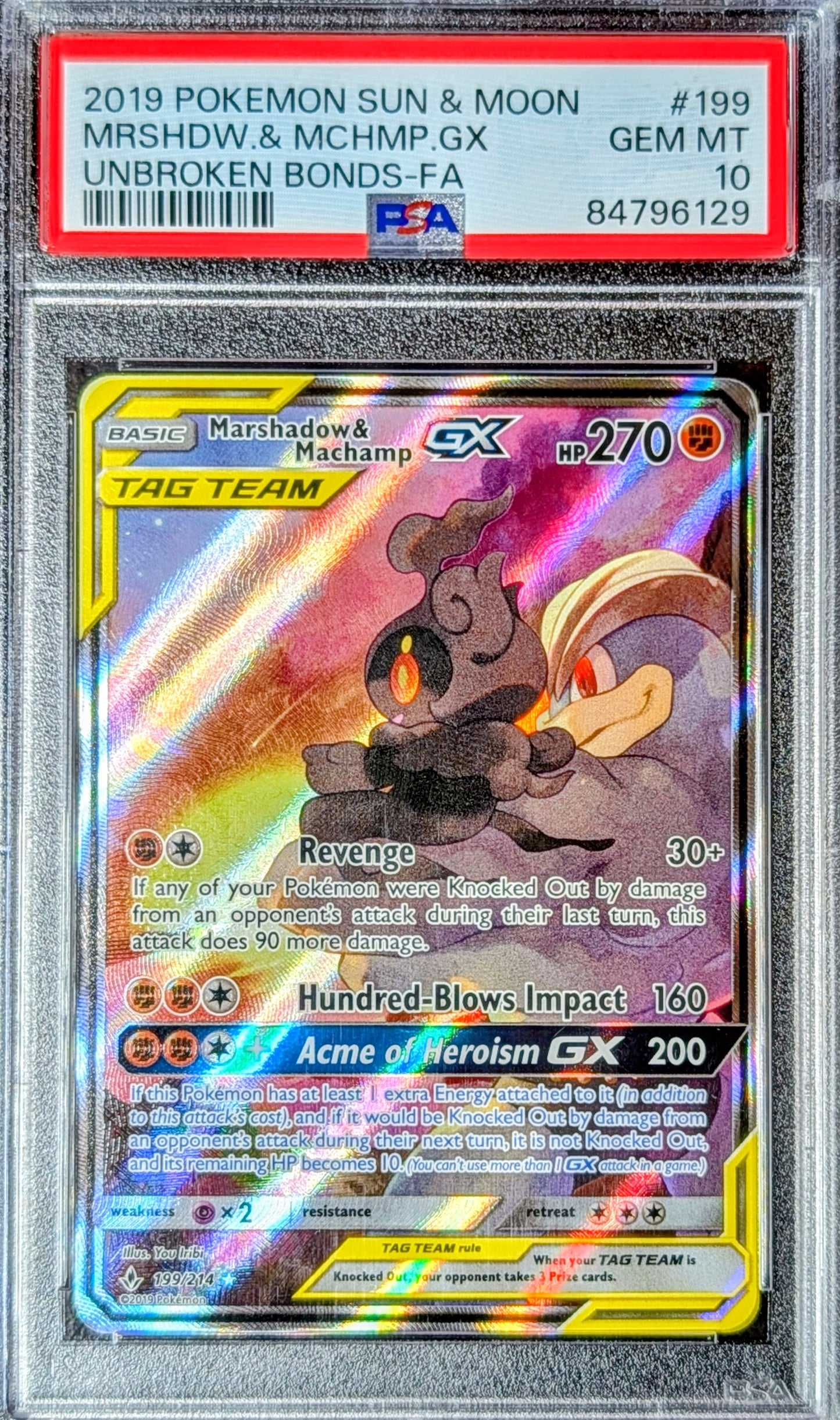PSA 10 Marshadow & Machamp GX 199/214