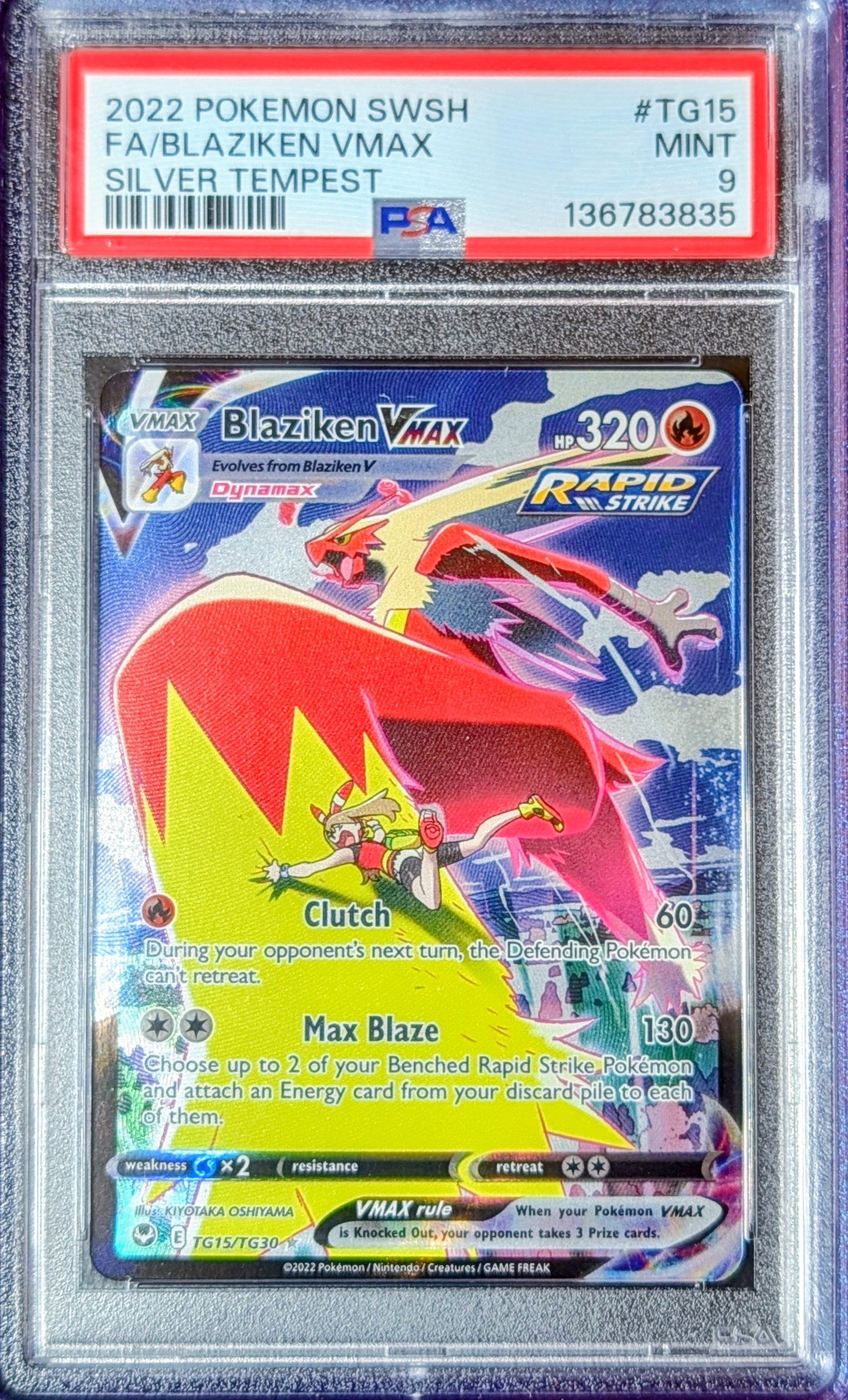 PSA 9 Blaziken VMAX TG15/TG30