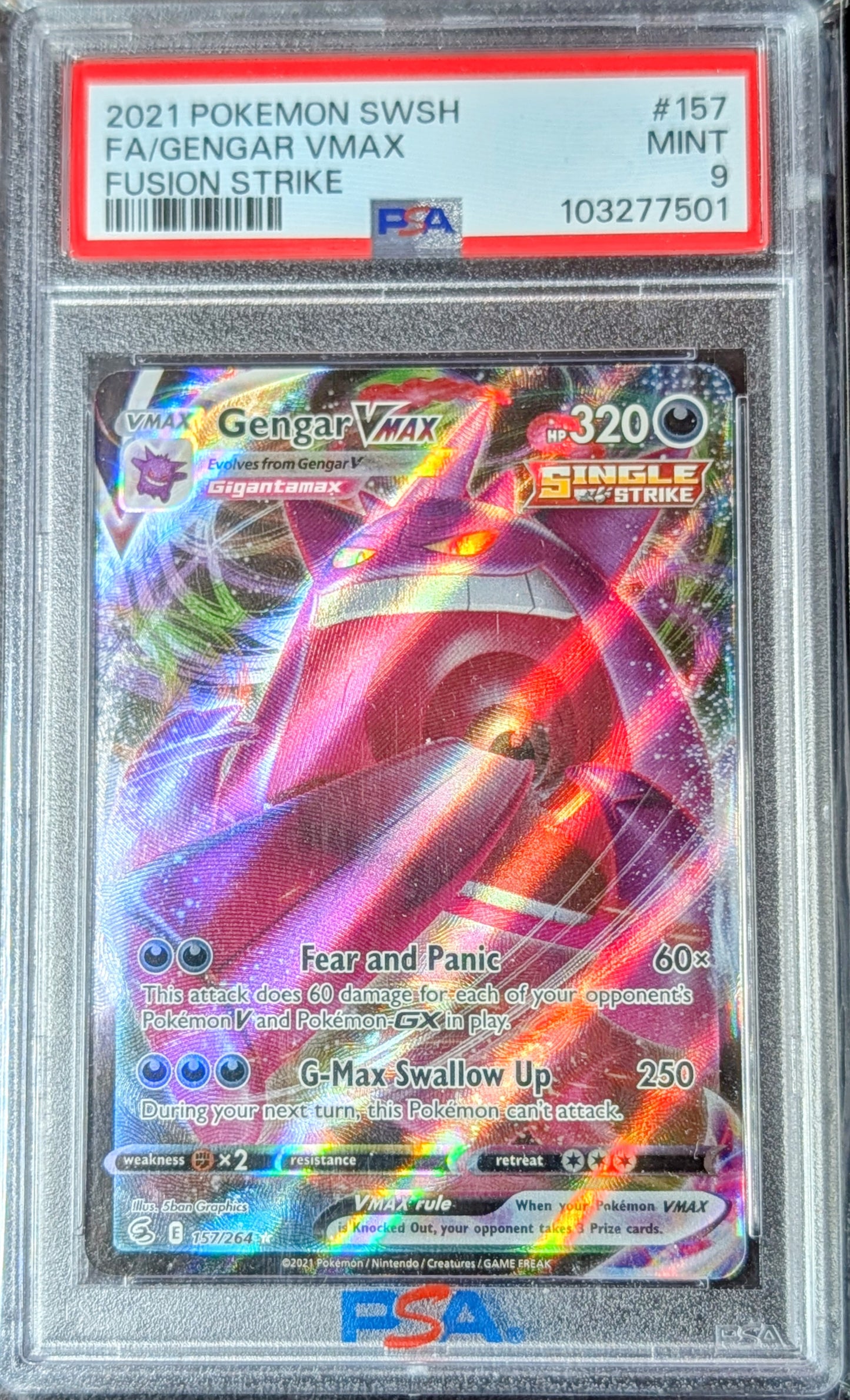 PSA 9 Gengar VMAX 157/264
