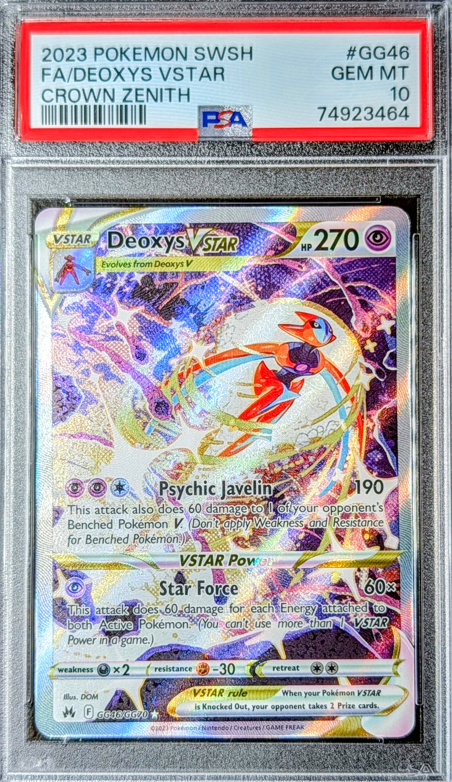PSA 10 Deoxys VSTAR GG46/GG70