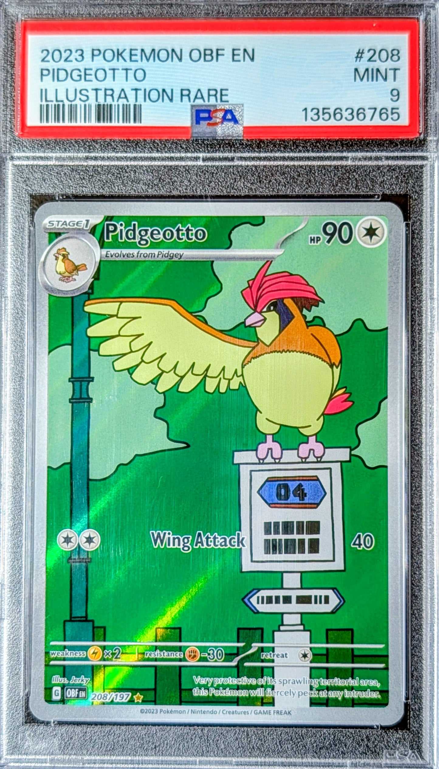 PSA 9 Pidgeotto 208/197