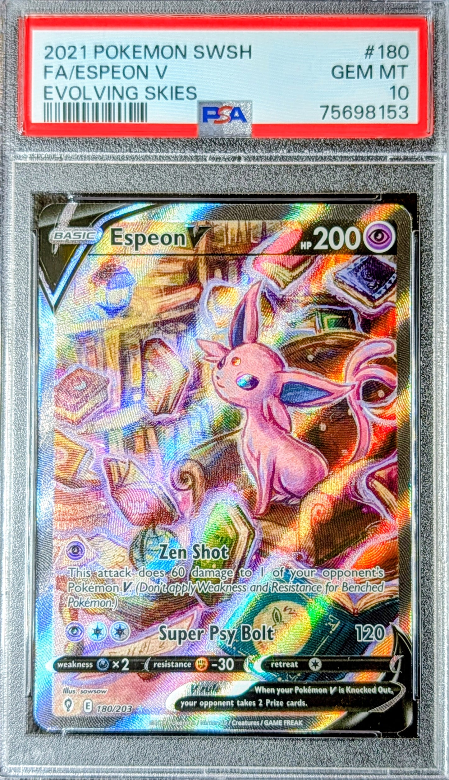 PSA 10 Espeon V 180/203