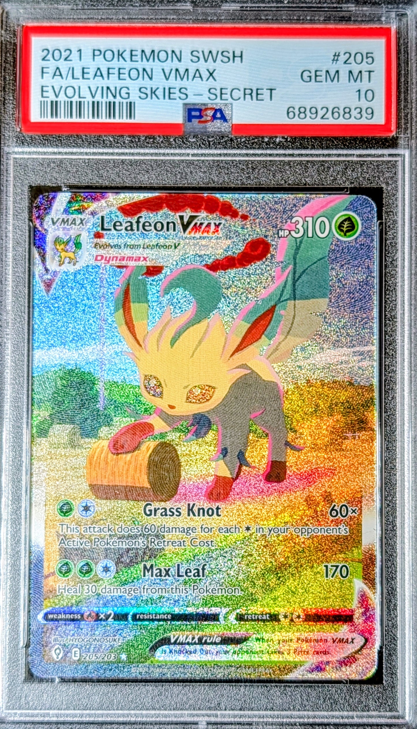 PSA 10 Leafeon VMAX 205/203