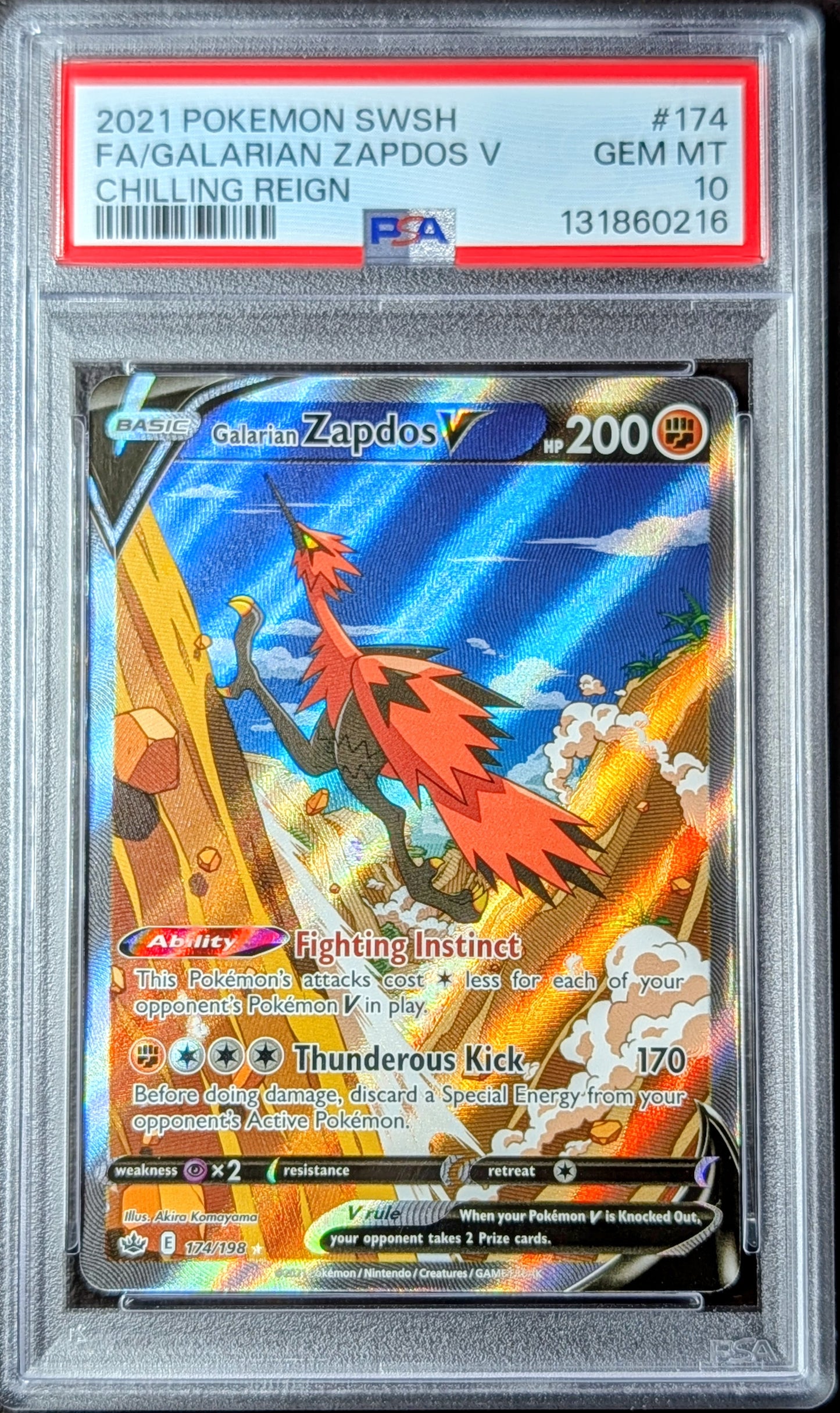 PSA 10 Galarian Zapdos V 174/198