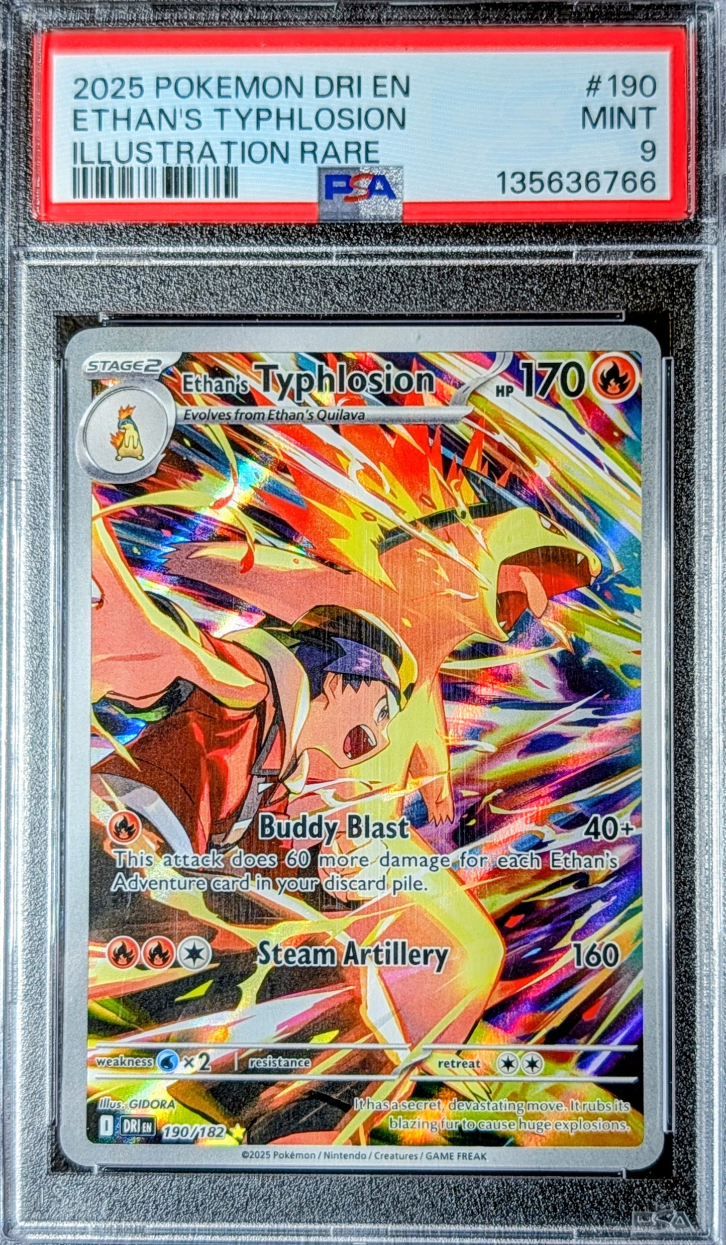 PSA 9 Ethan's Typhlosion 190/192