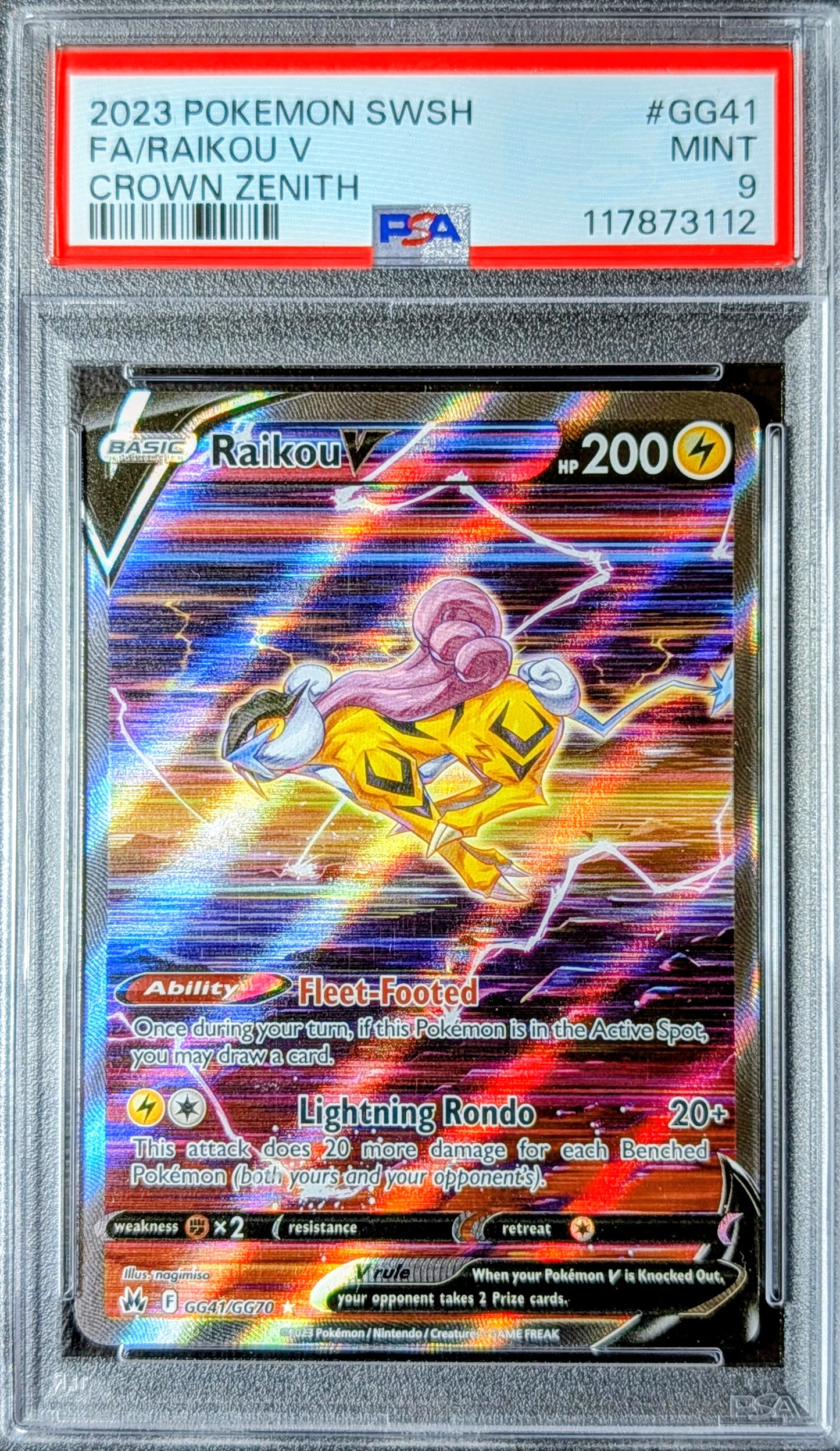 PSA 9 Raikou V GG41/GG70