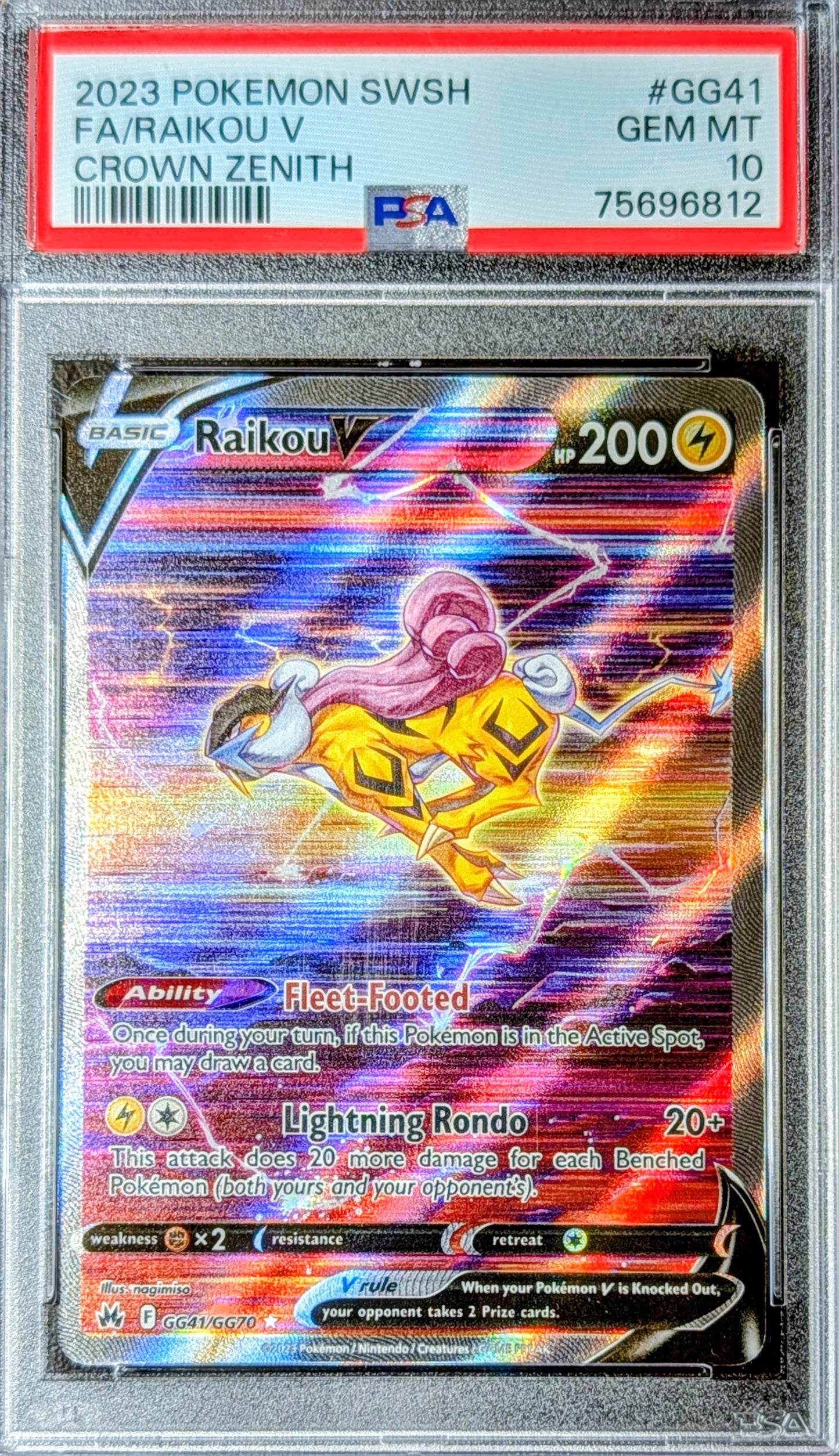 PSA 10 Raikou V GG41/GG70
