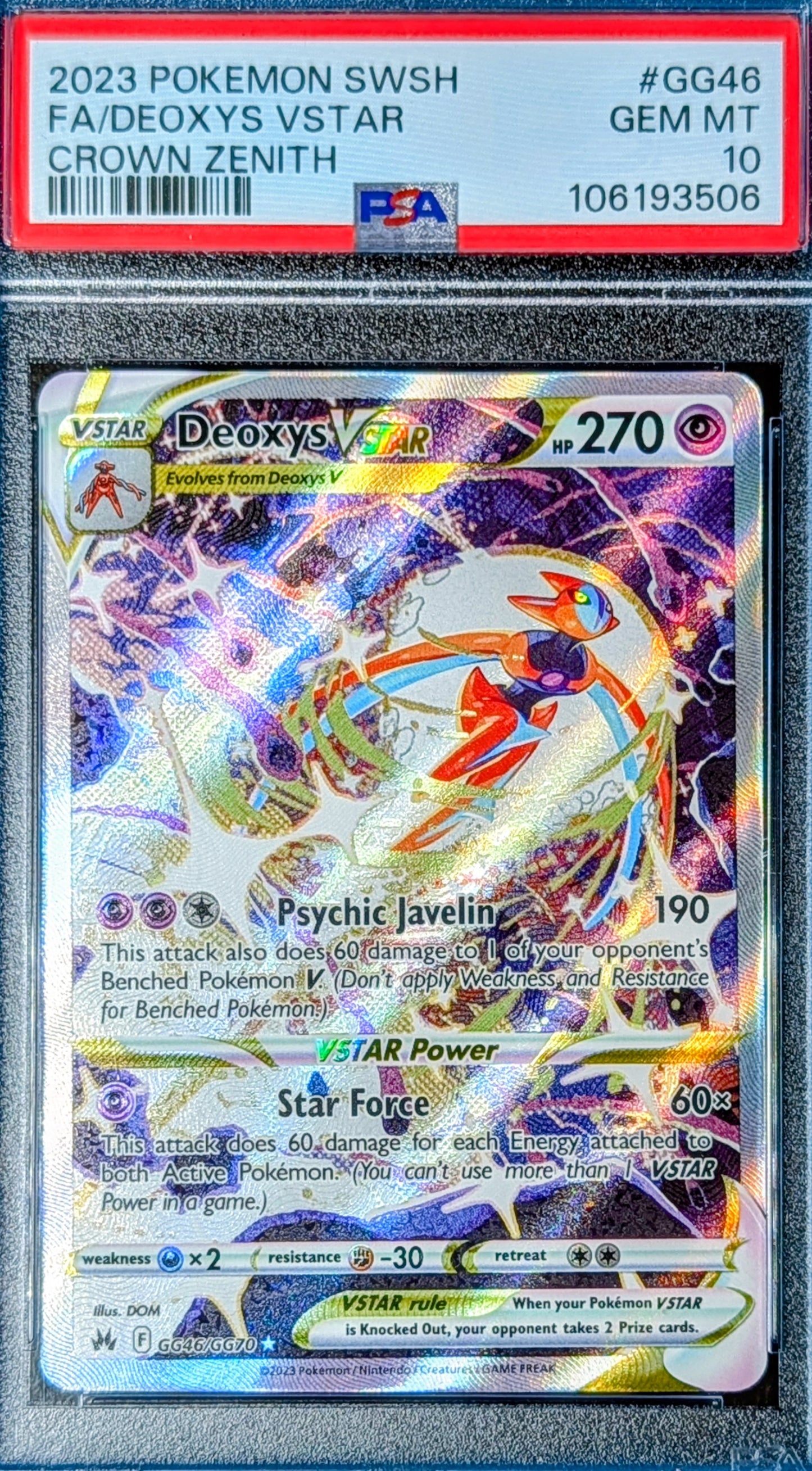 PSA 10 Deoxys VSTAR GG46/GG70