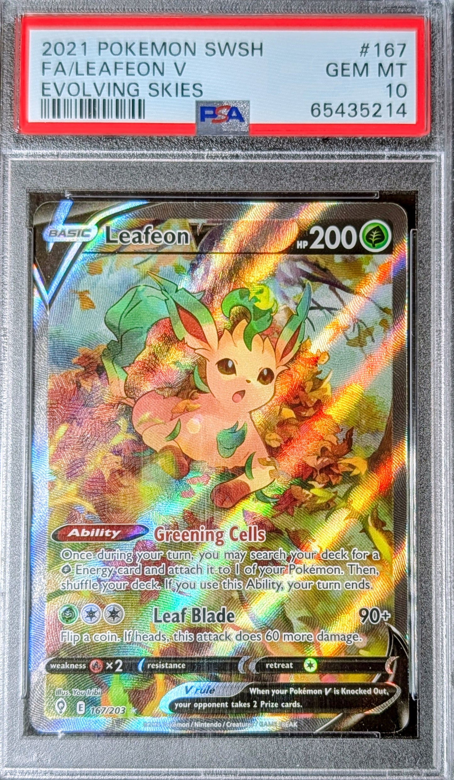 PSA 10 Leafeon V 167/203